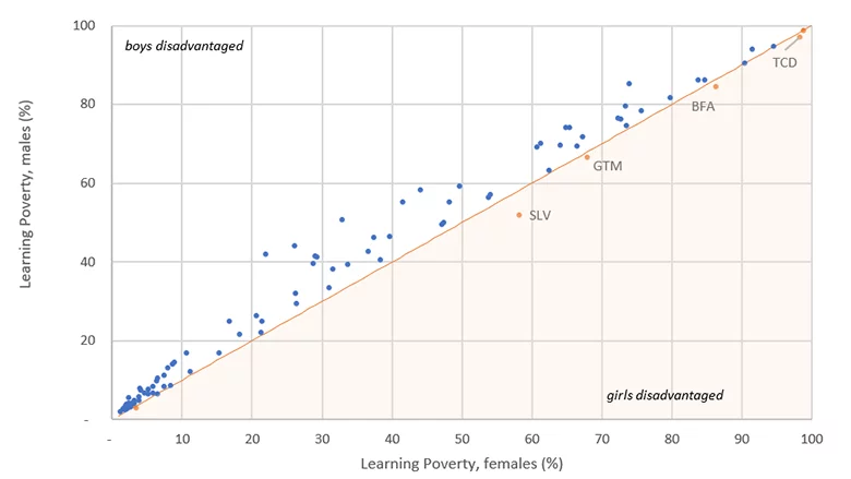 How Can Investing in Education Lead to Poverty Reduction in Developing Communities? 6 A statistical graph demonstrating the gap between males and females regarding learning poverty